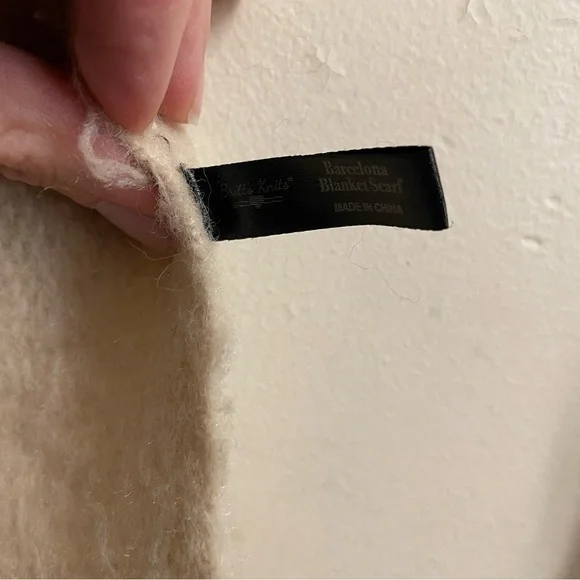 Britt’s Knits Barcelona Blanket Scarf Multicolor Color Block Fringe 80” x 14” - Picture 8 of 9